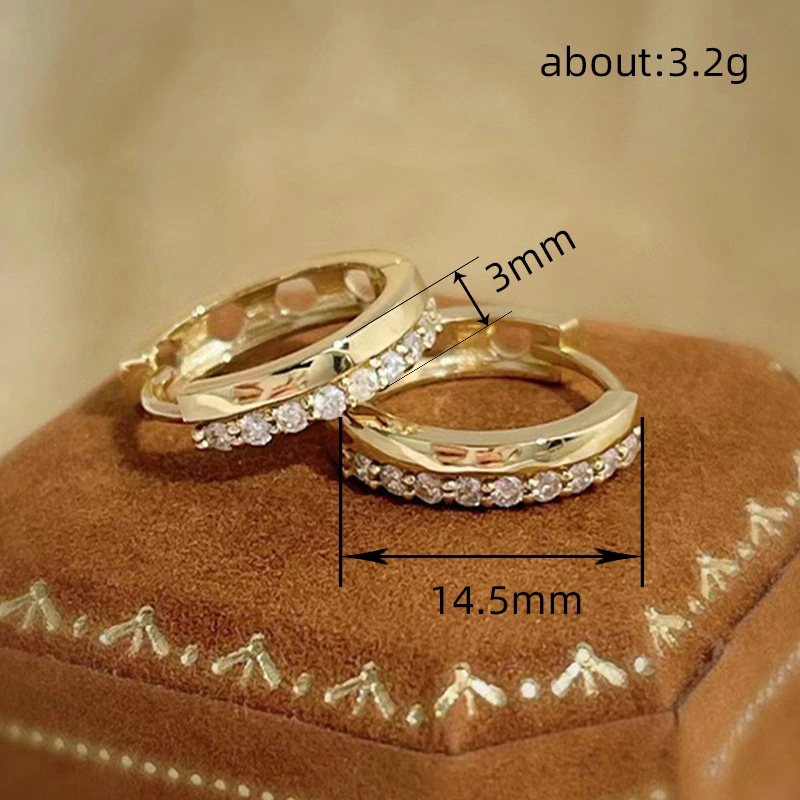  Korean style super flash fashion micro inlaid earrings light luxury high-end earrings exquisite versatile small earrings