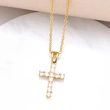 AS jewelry European and American hip-hop cross pendant necklace female micro-inlaid zircon real gold-plated clavicle chain nka001