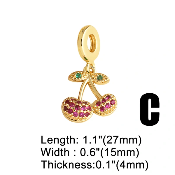 AS jewelry European and American copper plated real gold oil drop fruit cherry strawberry bracelet brm53 bracelet