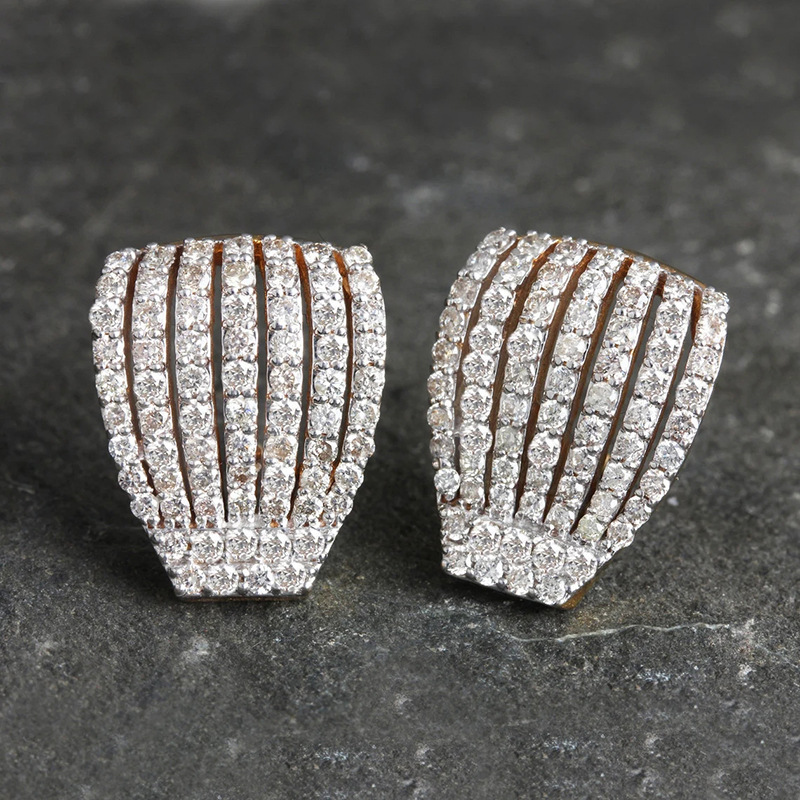  Luxurious multi-layer line earrings, high-end palace queen accessories, pavé inlaid earrings, noble temperament earrings