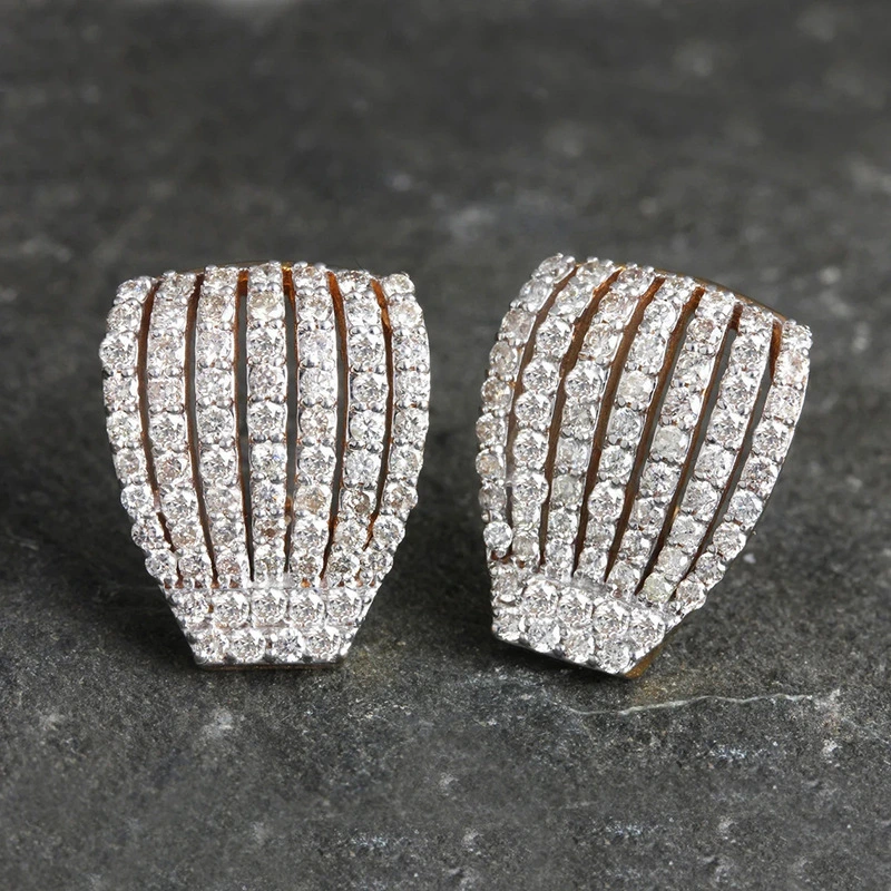  Luxurious multi-layer line earrings, high-end palace queen accessories, pavé inlaid earrings, noble temperament earrings