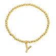 AS jewelry hot selling gold three-dimensional 26 English letters beaded bracelet bracelet brb34
