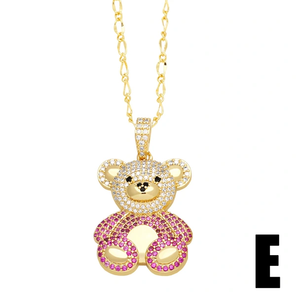 New sweet simple bear necklace female light luxury niche design cute bear clavicle chain nkn93