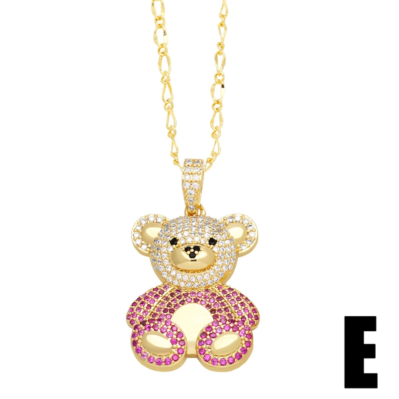 New sweet simple bear necklace female light luxury niche design cute bear clavicle chain nkn93