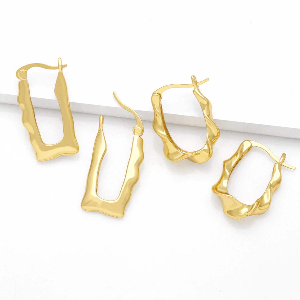 Clearance European and American jewelry fashion hollow earrings female creative geometric gold-plated earrings erv67