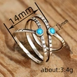   Hot selling retro single ring fashion popular geometric turquoise ring bohemian style ring