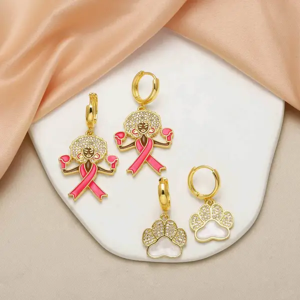 AS jewelry hot girl dog paw oil-plated gold-plated earrings earrings erm98