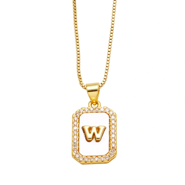 AS jewelry European and American new shell cube 26 English letters necklace clavicle chain female nkb581