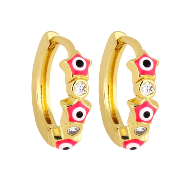Clearance retro trend star-shaped devil's eye earrings color oil drop earrings versatile design earrings female era125