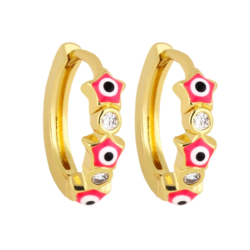 Clearance retro trend star-shaped devil's eye earrings color oil drop earrings versatile design earrings female era125