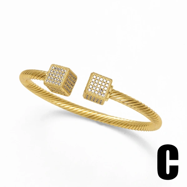 AS jewelry new hot selling fruit cherry full zircon cube gold-plated bracelet bracelet bre91 bangle