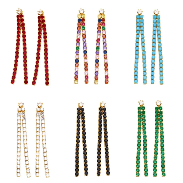Clearance European and American jewelry long simple full diamond tassel earrings trendy niche design earrings earrings era321