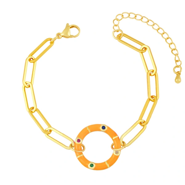 Clearance Bohemian style color oil drop geometric round bracelet female European and American trendy niche bracelet bre97