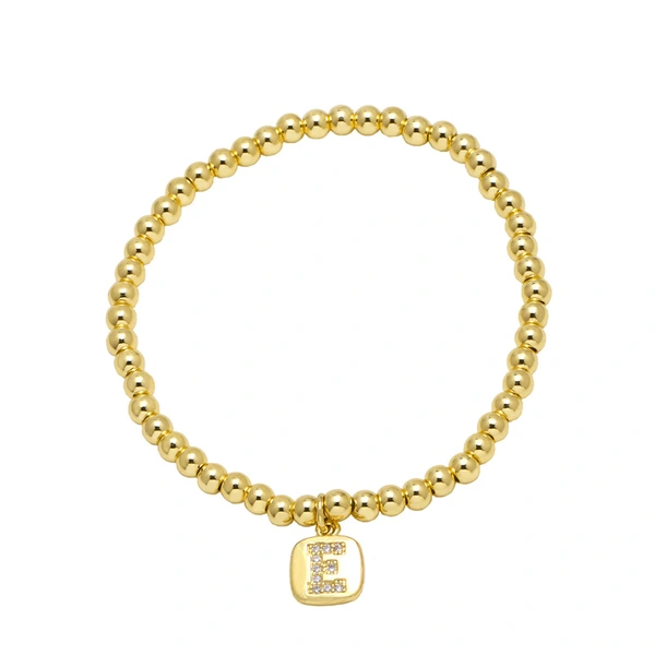 AS jewelry hot selling square 26 English letters pendant bracelet female beaded bracelet brf55