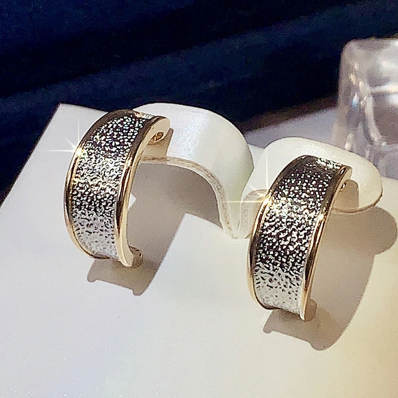   Temperament earrings for women new elegant two-color jewelry exquisite accessories fashion style