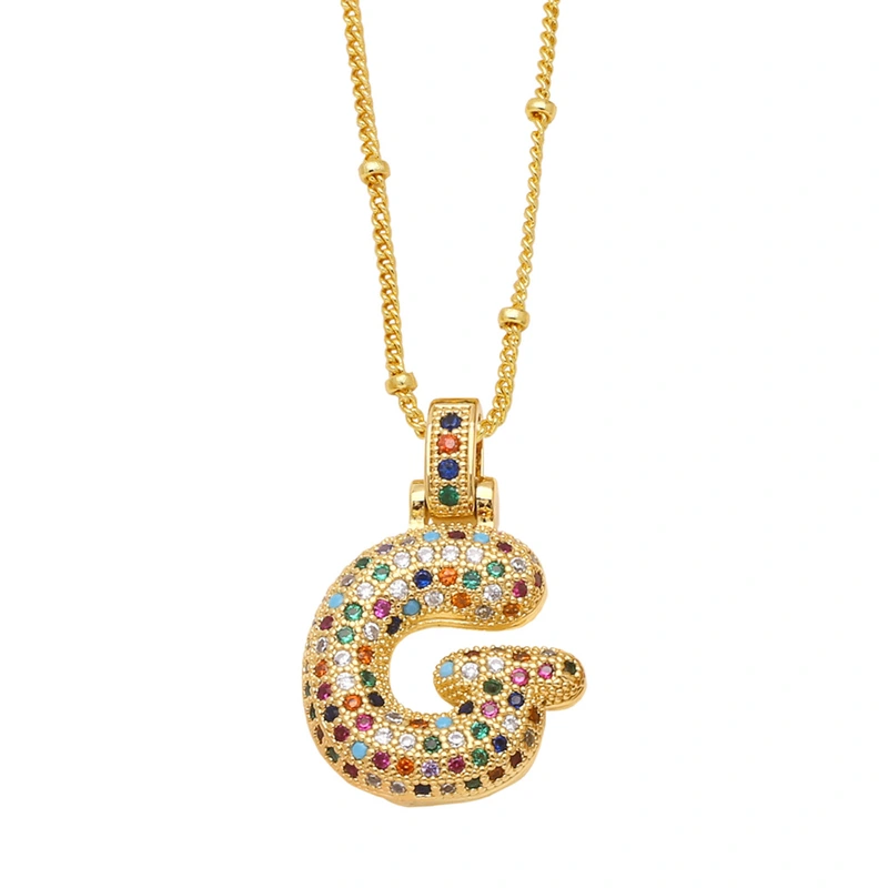 AS jewelry new color 26 English letters pendant necklace female inlaid zircon clavicle chain nkb031