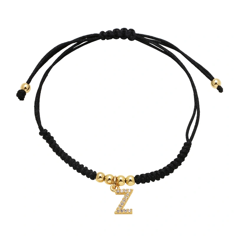 AS jewelry European and American new black bracelet 26 English letters pendant bracelet hand jewelry bra13