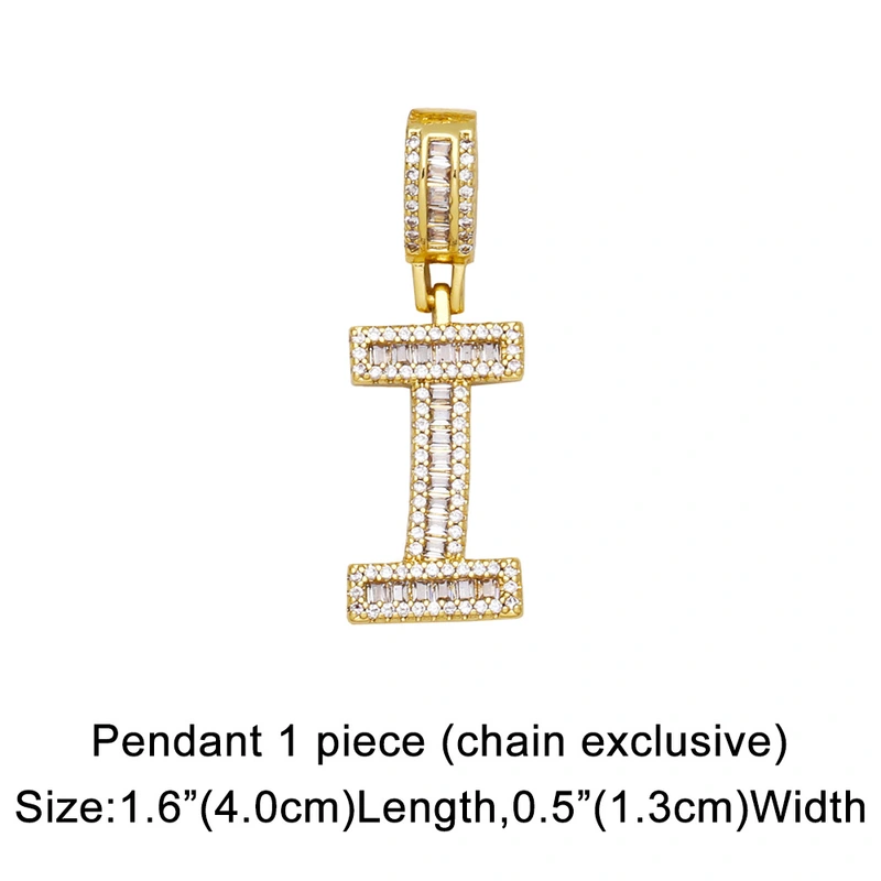 Hot selling zircon English letter necklace European and American fashion hip hop men and women 26 letter necklace nkb174