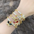 European and American style butterfly pearl bracelet women's niche design fashionable simple temperament hand jewelry wholesale bra68