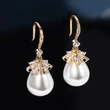 Japanese and Korean Baroque style earrings, simple artificial pearl earrings, retro palace style, long and versatile earrings