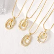 AS jewelry new style inlaid zircon 26 English letters necklace female gold-plated clavicle chain nka019
