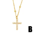 European and American style cross necklace for women with diamonds, fashionable and simple temperament, cross chain clavicle chain, factory direct sales nkb439