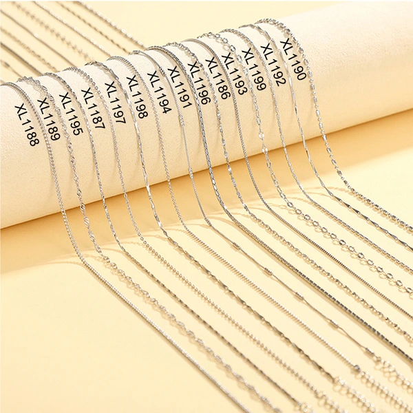 European and American fashion box chain cross chain water wave chain snake bone chain melon seed chain lip chain accessories female clavicle chain