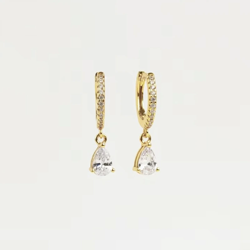 Hot selling earrings for women in Europe and America, water drop geometric hoop earrings, fashionable and everyday matching styles