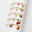 AS jewelry European and American new fruit cherry grape pendant bracelet pearl gold-plated bracelet hand jewelry brm75