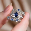 Hot new product three-piece ring set high-end crown royal ring temperament French court style ring set