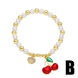 AS jewelry European and American new fruit cherry grape pendant bracelet pearl gold-plated bracelet hand jewelry brm75