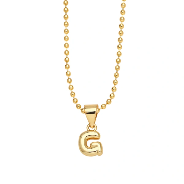 Hot sale 26 letters necklace female copper plated real gold polished letter pendant clavicle chain nkq67