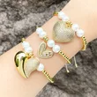AS jewelry hot selling pearl love pendant bracelet female gold-plated full zircon bracelet brg35