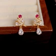  European and Korean light luxury exquisite earrings for women inlaid with zircon Christmas tree earrings fashionable Christmas trend hot items
