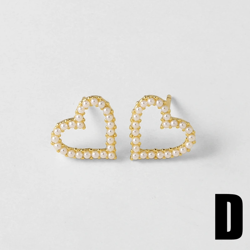 AS jewelry new pearl starfish love earrings copper plated 18k gold micro inlaid zircon earrings earrings ery63