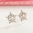    New Sweet Snowflake Shape Women's Earrings Exquisite Zircon Holiday Gift Earrings Wholesale