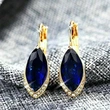  Temperamental design earrings inlaid with marquise-shaped glass earrings, best-selling fashion all-match earrings
