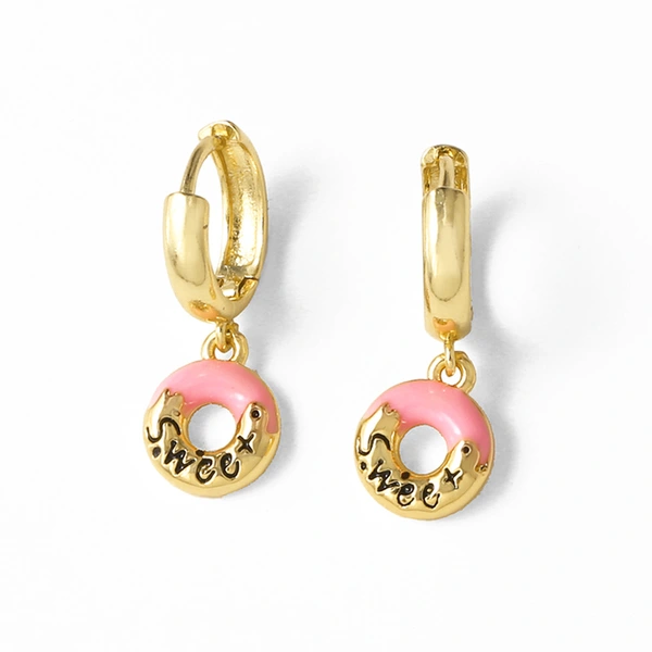 AS jewelry Europe and the United States hot selling donut oil drop earrings earrings copper plated 18k gold earrings earrings era056