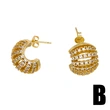 TM new full zirconium water drop earrings niche light luxury gold-plated earrings earrings jewelry wholesale era166