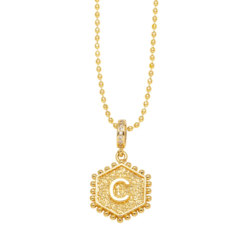 AS jewelry European and American hexagonal heart 26 English letters necklace clavicle necklace nkb296 necklace