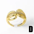 AS jewelry European and American love open ring female copper plated 18k gold heart-shaped zircon flower ring rih10