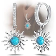  Source manufacturer retro imitation turquoise earrings for women sunflower exquisite design jewelry light luxury style fashion sense