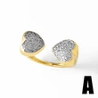 AS jewelry hot selling love butterfly ring female real gold plated full zircon open ring rih63