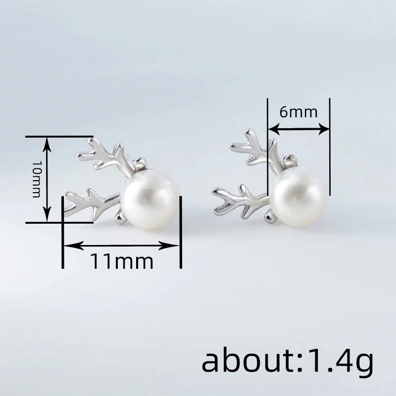  Christmas holiday deer antler earrings fashionable temperament holiday earrings European and American popular women's jewelry