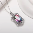 Luxury colored tourmaline pendant hollow palace style gradient color zircon necklace Mother's Day gift