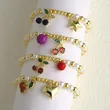 AS jewelry European and American retro fashion love heart bracelet copper plated 18k gold cherry pearl bracelet female brm85