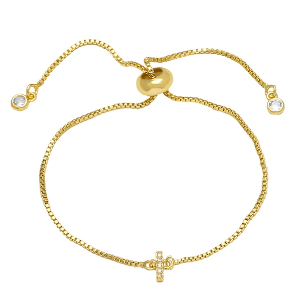 AS jewelry full zirconium 26 English letters bracelet copper plated real gold adjustment jewelry brm62