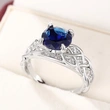  European and American design new ring for women with winding lines and sapphire jewelry, French temperament jewelry