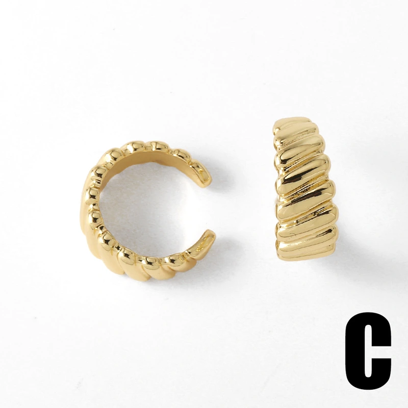 AS jewelry shopee hot selling C-shaped ear bone clip female high-grade copper gold-plated earrings erq06