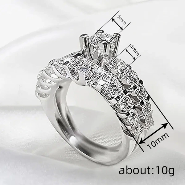  Factory direct sale romantic couple's rings inlaid with copper zircon, a must-have wedding accessory, fashionable and luxurious.